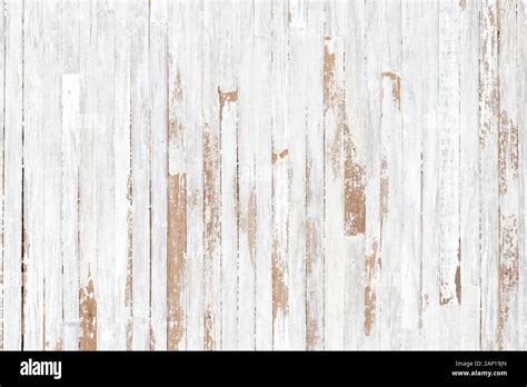 White painted wood texture seamless rusty grunge background, Scratched white paint on planks of ...