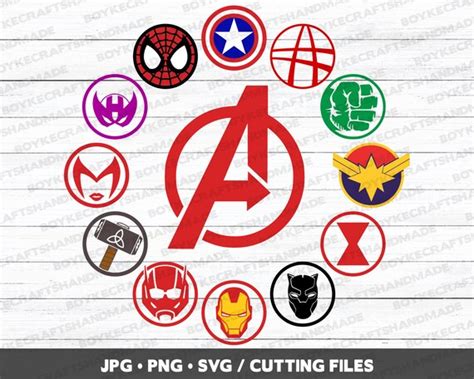 Avengers Endgame Logo Svg Set Marvel Symbol Avengers Logo | Etsy