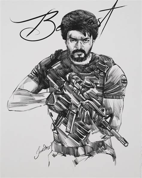 Jeeva Artist - Beast Thalapathy Vijay Pencil Sketch 2022 #master #beast ...