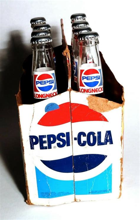 Vintage Pepsi 16 oz 1 Pint Cola Bottle 8 Pack Cardboard Carry Case ...