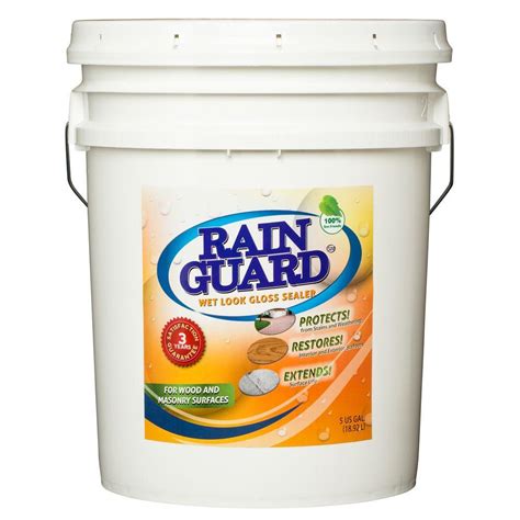 RAIN GUARD 5-gal. Wet Look Sealer Wood and Masonry-TPC-0205 - The Home Depot