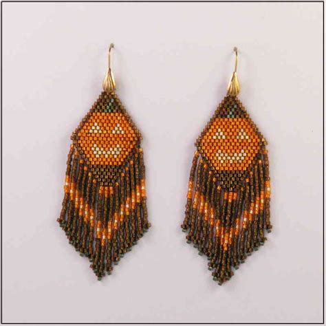 Halloween Pumpkin #02 Earrings – Inge's Bead Work