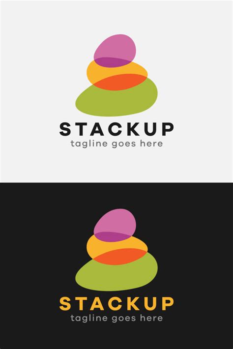 Stacked shapes abstract logo design template