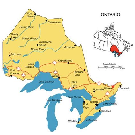 Ontario, Canada Province PowerPoint Map, Highways, Waterways, Cities ...