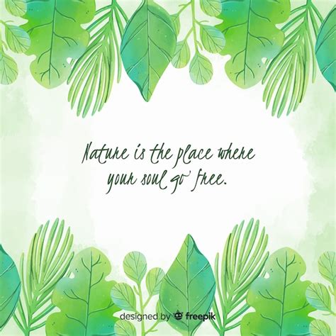 Free Vector | Green nature background with quote