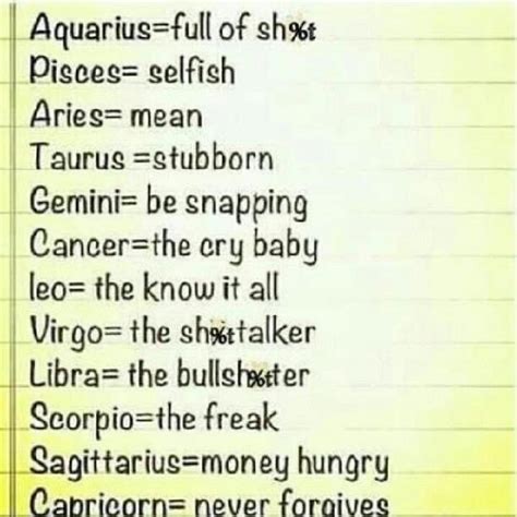 Zodiac Signs Funny Quotes. QuotesGram