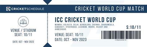 Step-by-Step Guide to Booking Cricket World Cup Match Tickets in India ...