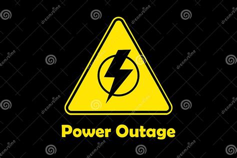 Sign Symbolizing a Power Outage. Sign with a Lightning Symbol in the ...