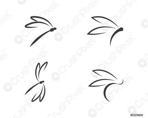 Dragonfly logo vector - stock vector 2529820 | Crushpixel