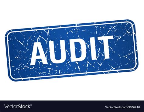 Audit blue square grunge textured isolated stamp Vector Image