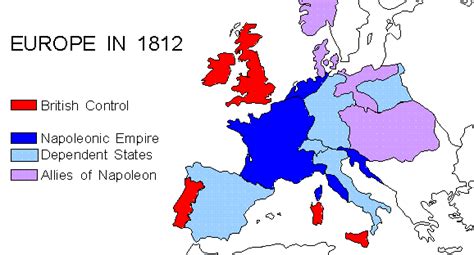 Napoleonic War: Map of Europe in 1812