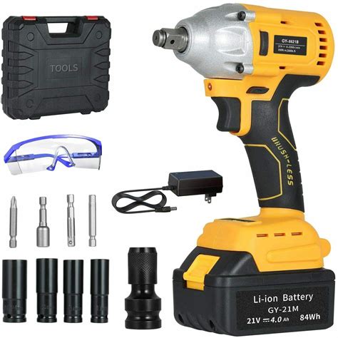 21V Cordless Impact Wrench Torque Max Power Brushless 1/2" 520Nm 10PC Tool Kit - Walmart.com