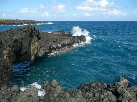 Waiʻanapanapa-State-Park--rent cabins on a black sand beach at Hana (2 nights min)