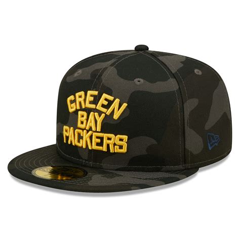 New Era Men's New Era Black Green Bay Packers Throwback Logo Camo ...