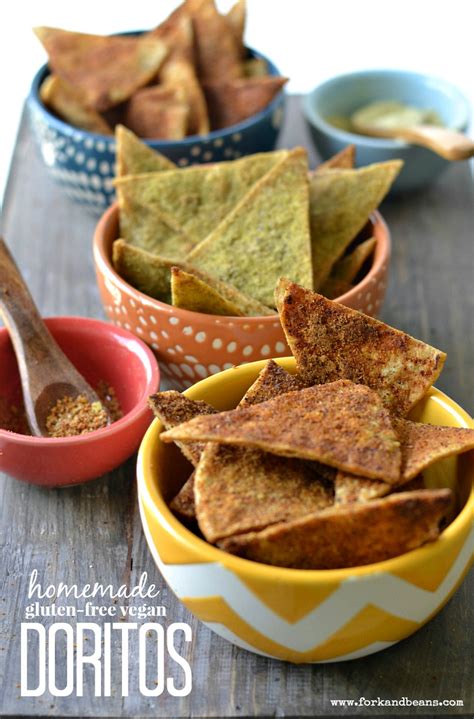 Homemade Vegan Doritos - 3 Different Flavors - Fork and Beans