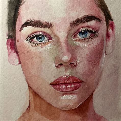 Image may contain: 1 person Watercolor Portrait Tutorial, Watercolor ...