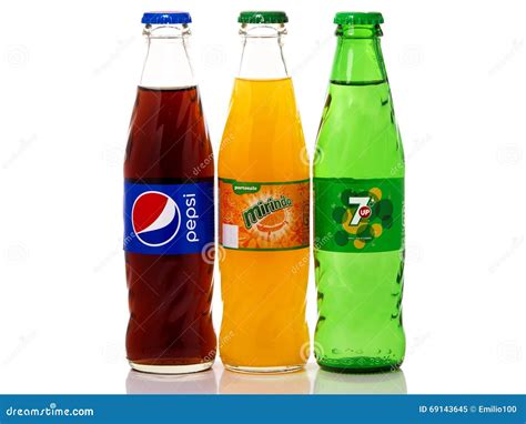 Glass Bottles of Pepsi, Mirinda and 7up Editorial Image - Image of isolated, bubble: 69143645