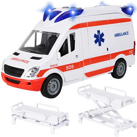 Buy Kiddie Play Ambulance Toy with Lights and Sound Friction Powered ...