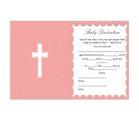 Baby Blessing Certificate Template Collection