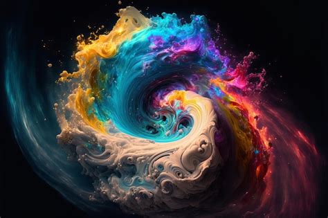 Premium Photo | A colorful swirl of paint is shown in this image.