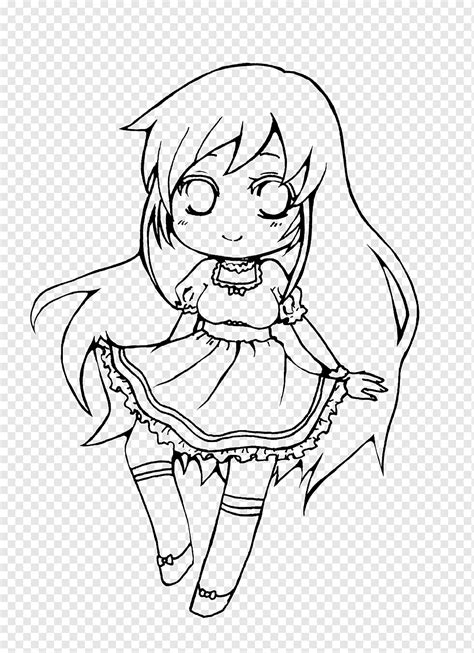 Line art Chibi Catgirl Drawing Anime, Chibi, template, angle, white png ...