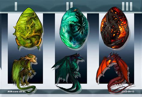 3 Fantasy dragon eggs + dragons - Adoptables by AVA-core on DeviantArt