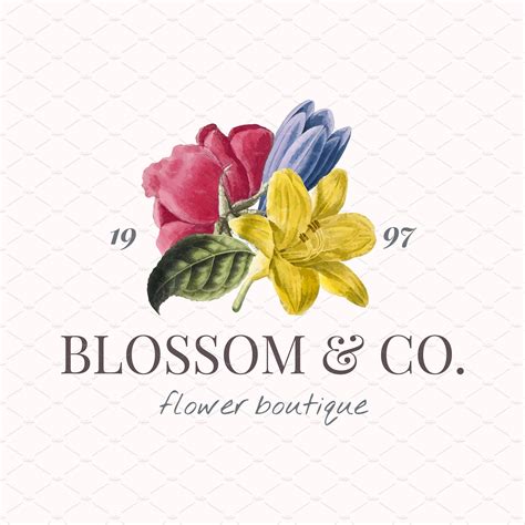 Blossom & co. flower boutique logo | Illustrator Graphics ~ Creative Market