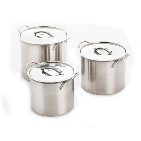 ExcelSteel 6-Piece Stainless Steel Stock Pot Set 570 - The Home Depot