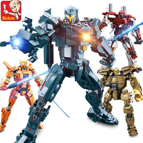 Robo Warriors Pacific Rim Jaeger Gipsy Danger and Battle Damage Building Blocks Sets Compatible ...