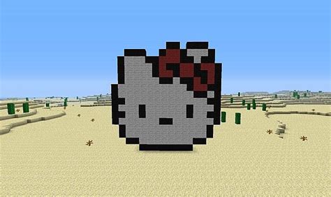 Hello Kitty Pixel Art 1.20/1.19.2/1.19.1/1.19/1.18/1.17.1/1.17/Forge/Fabric projects minecraft