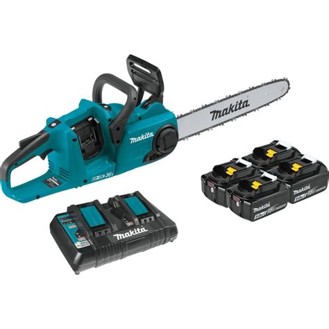 Makita-XCU04PT1 18V X2 (36V) LXT Lithium-Ion Brushless Cordless 16in. Chain Saw Kit with 4 ...