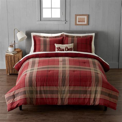 Cuddl Duds Lightweight Microfiber Lodge Patchwork Comforter Set | Plaid ...