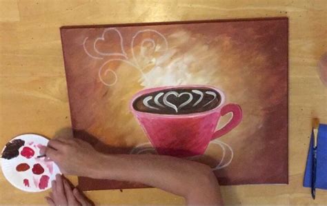 Coffee Cup Painting - Step By Step Painting For Beginners | Coffee ...