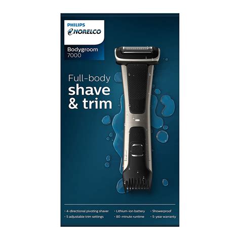 Philips Norelco Bodygroom Series 7000 Showerproof Body Trimmer & Shaver ...