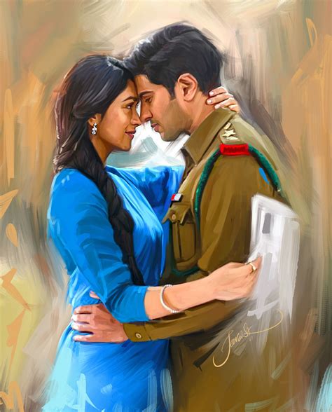 ArtStation - Sita Ramam Painting 2022 Dulquer Salmaan & Mrunal Thakur ...