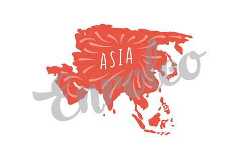 Asia Continent Graphic by Enrolco · Creative Fabrica