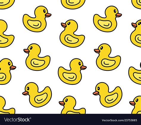 Seamless pattern with yellow duck Royalty Free Vector Image