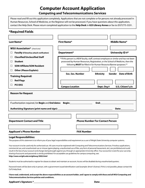 Account Application Form Sample | Templates at allbusinesstemplates.com