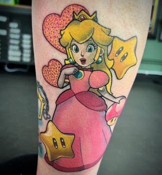 21 Princess Peach Tattoos To Showcase Your Love Of Mario • Body Artifact