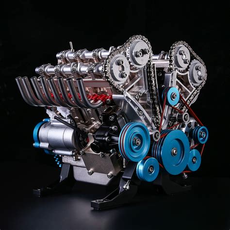 V4 Car Engine Assembly Kit Full Metal 4 Cylinder Engine Building Kit - EngineDIY