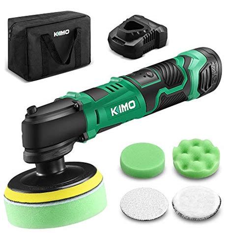 KIMO 12V 4" 3000RPM Cordless Car Buffer Polisher Kit w/ 2.0Ah Battery ...