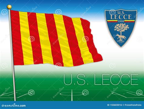 Lecce US Footbal Club Flag and Coat of Arms Editorial Photo ...