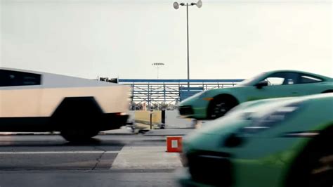 Watch The Tesla Cybertruck Beat A Porsche 911 In A Drag Race While ...