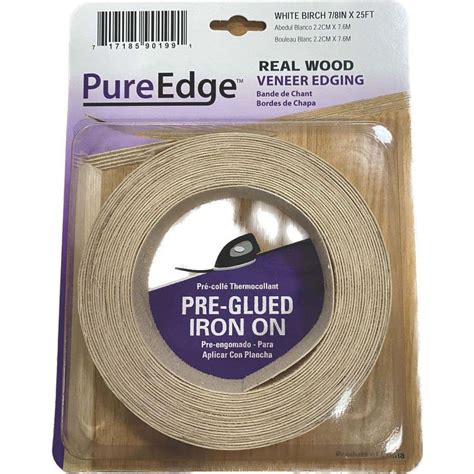 PureEdge 7/8 in. x 25 ft. White Birch Real Wood Veneer Edgebanding with ...