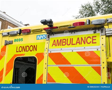 A NHS London Ambulance Sign Logo. Editorial Stock Image - Image of asphalt, medic: 288626244