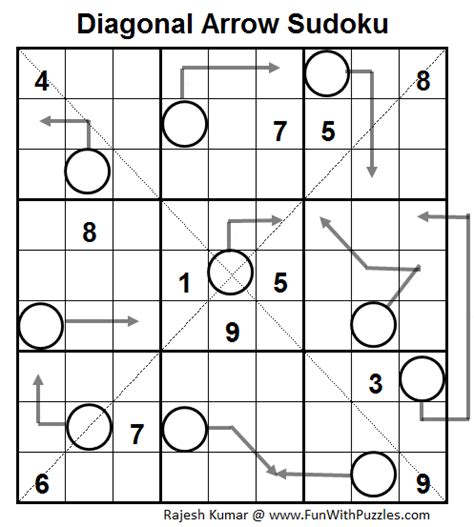Diagonal Arrow Sudoku (Daily Sudoku League #61) | Sudoku, Math ...