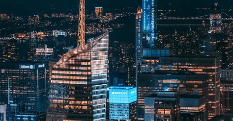 Aerial View of Buildings during Nighttime · Free Stock Photo