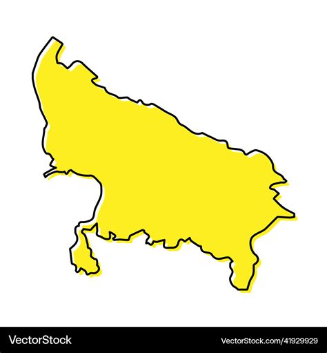 Simple outline map of uttar pradesh is a state Vector Image