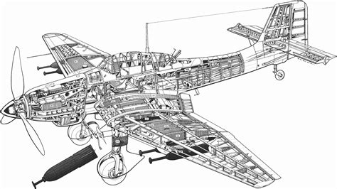 Junkers Ju 87 Stuka Cutaway Drawing in High quality