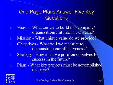 The One Page Planning & Performance System - ppt download